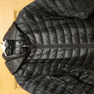2X black packable coat Heatkeep